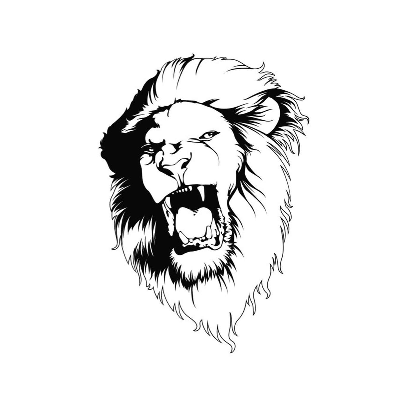   La tête majestueuse d'un lion 