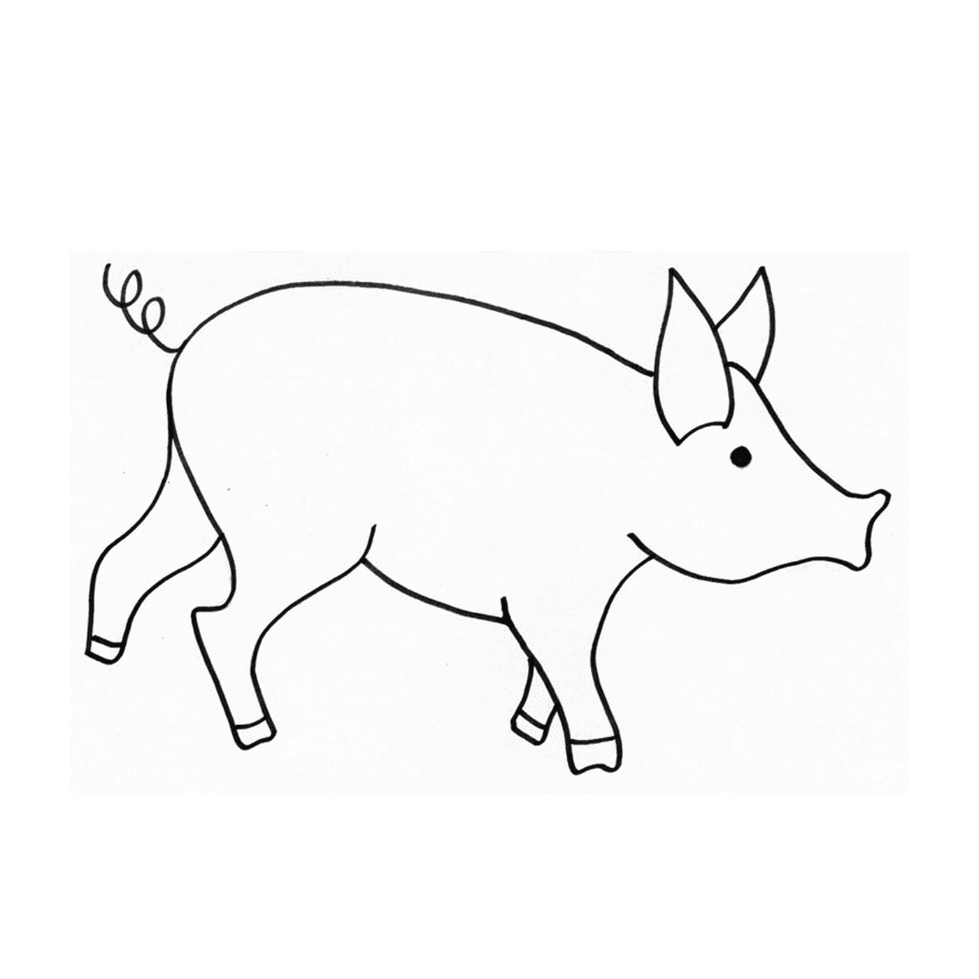   Un cochon nain dans un style de dessin 
