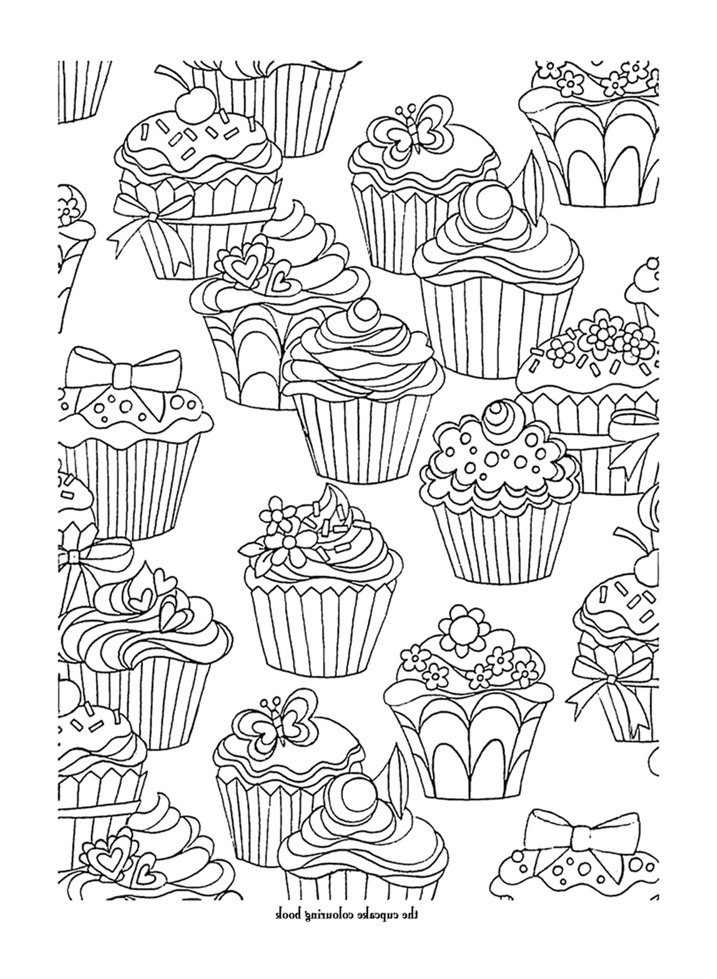  un motif de nombreux cupcakes 