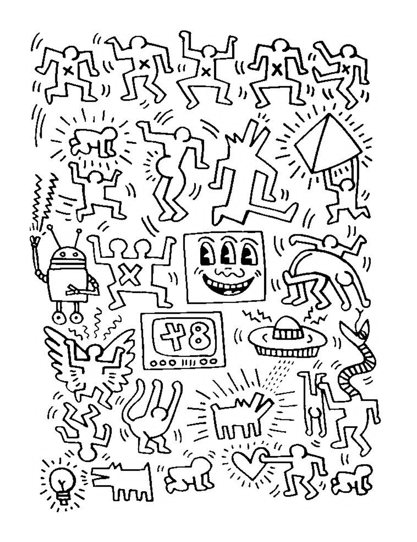   un groupe de personnes selon Keith Haring 