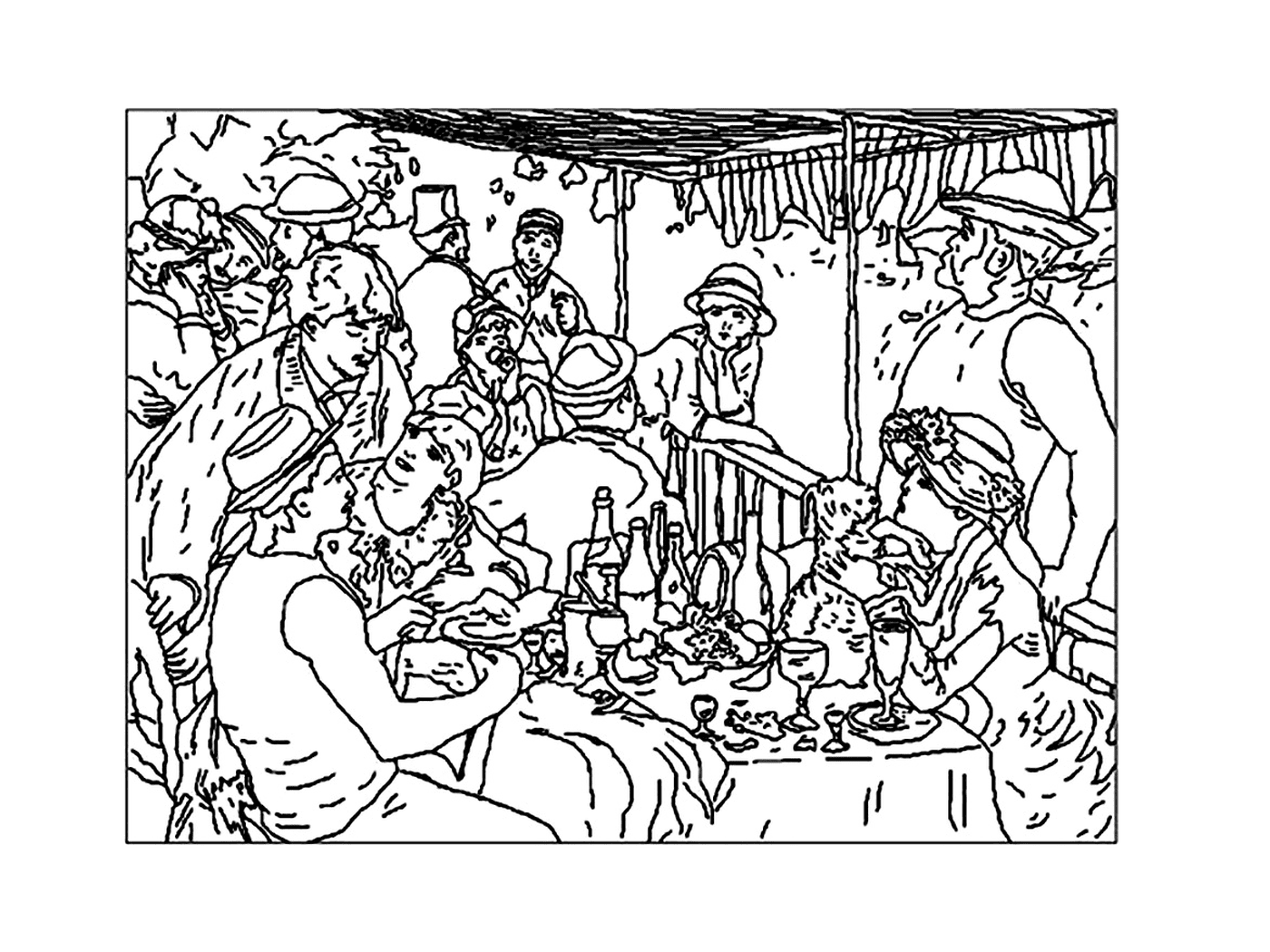   des personnes assises autour d'une table selon Renoir 