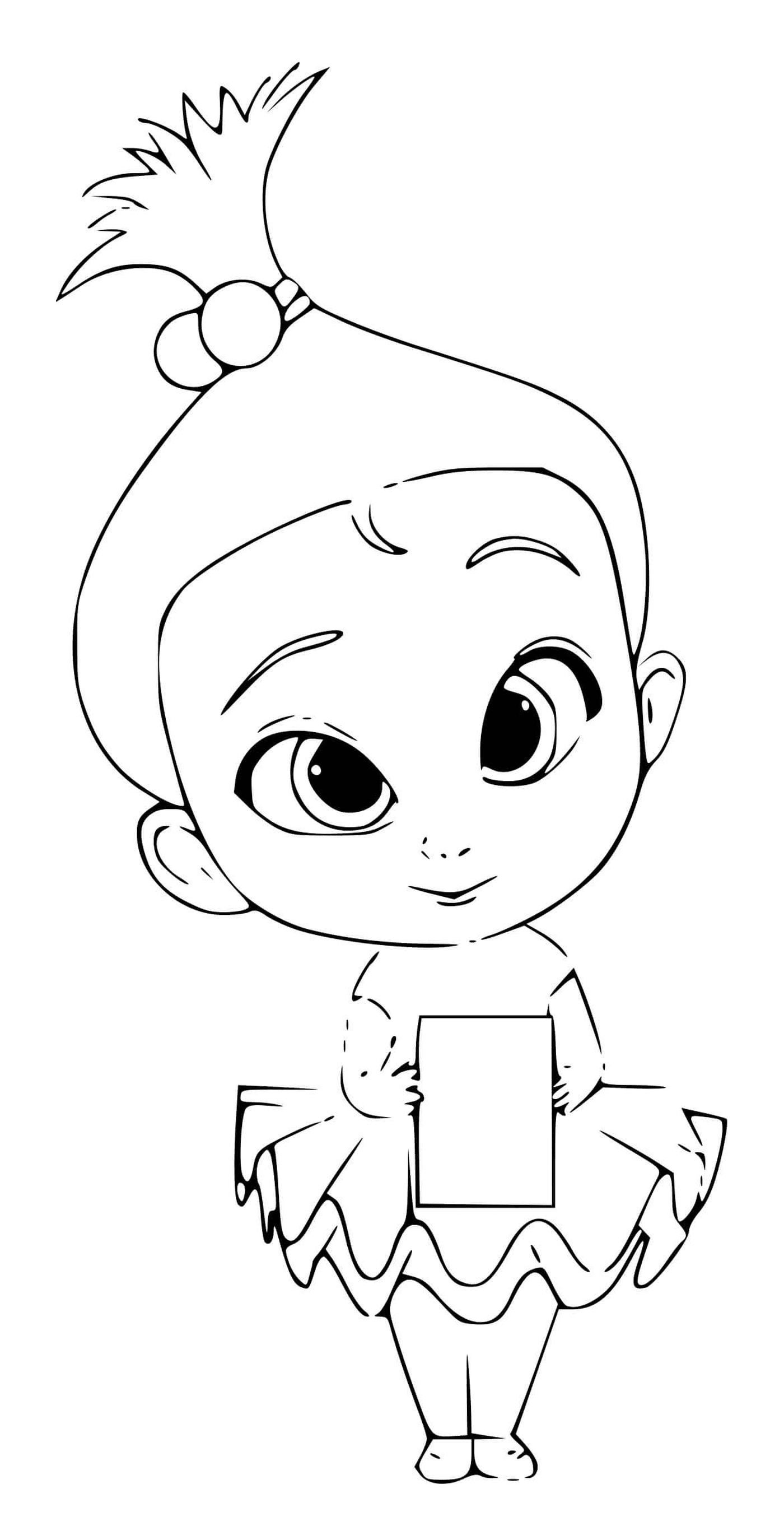   Un garçon tenant un livre 