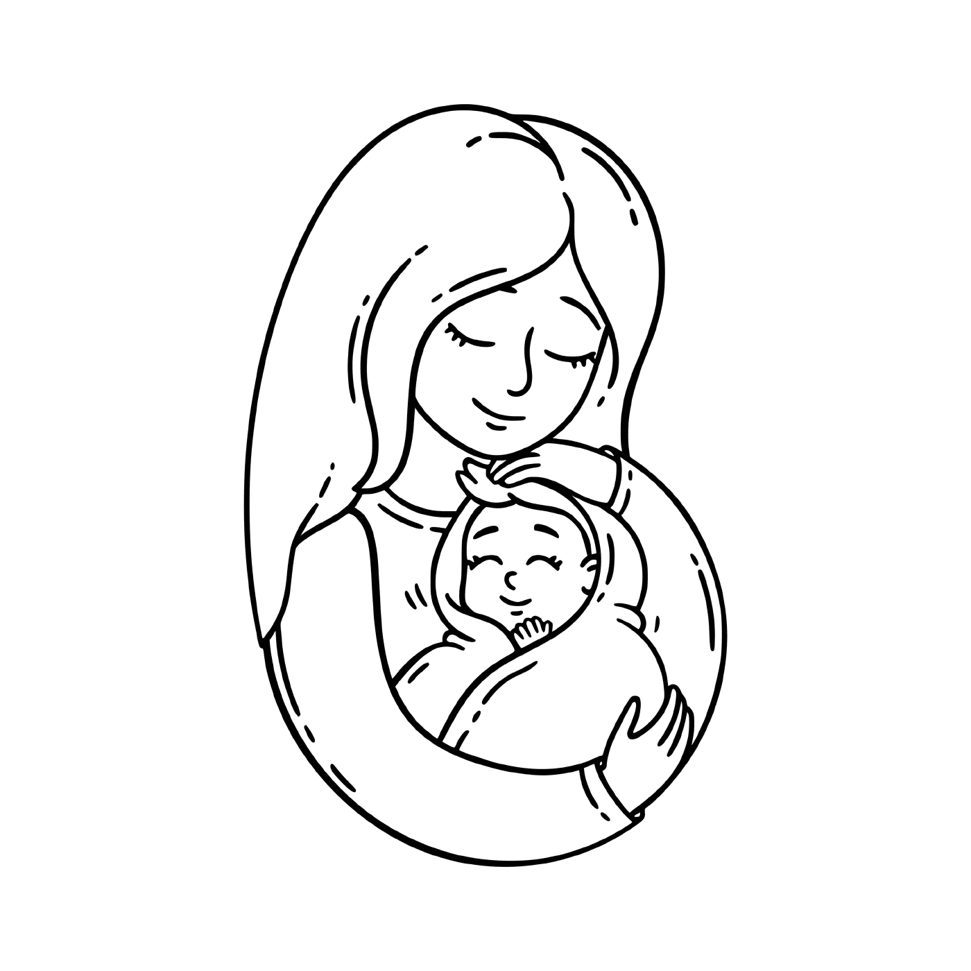   Une femme tenant un bébé 