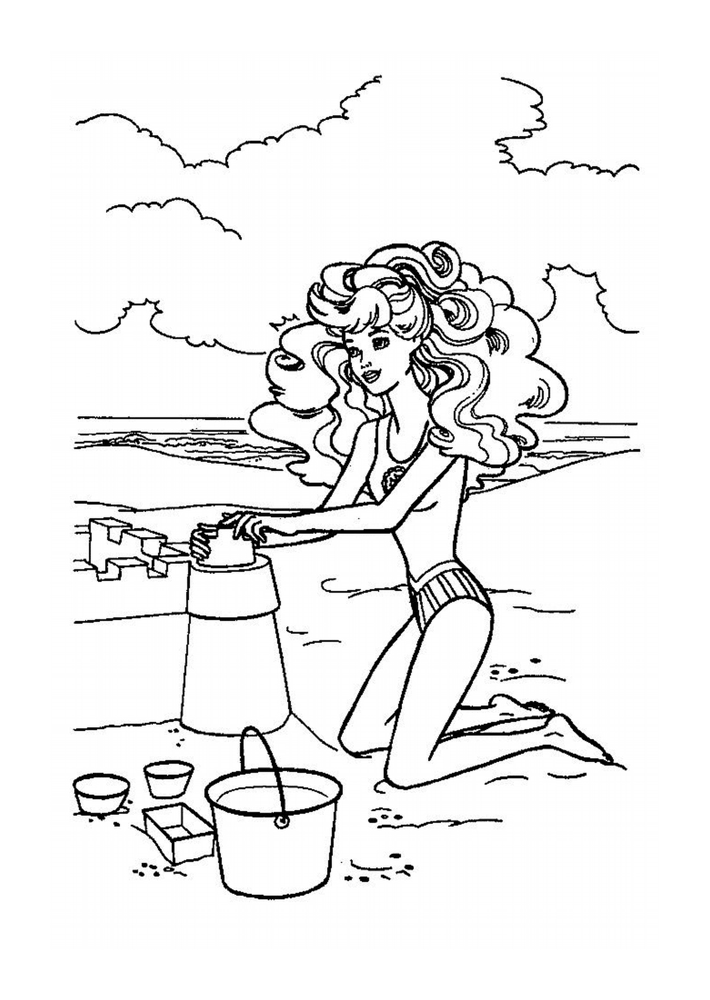   Barbie et l'île merveilleuse avec une femme sur la plage 