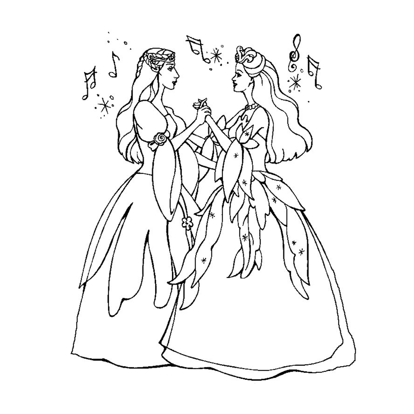   Deux femmes habillées en fées 