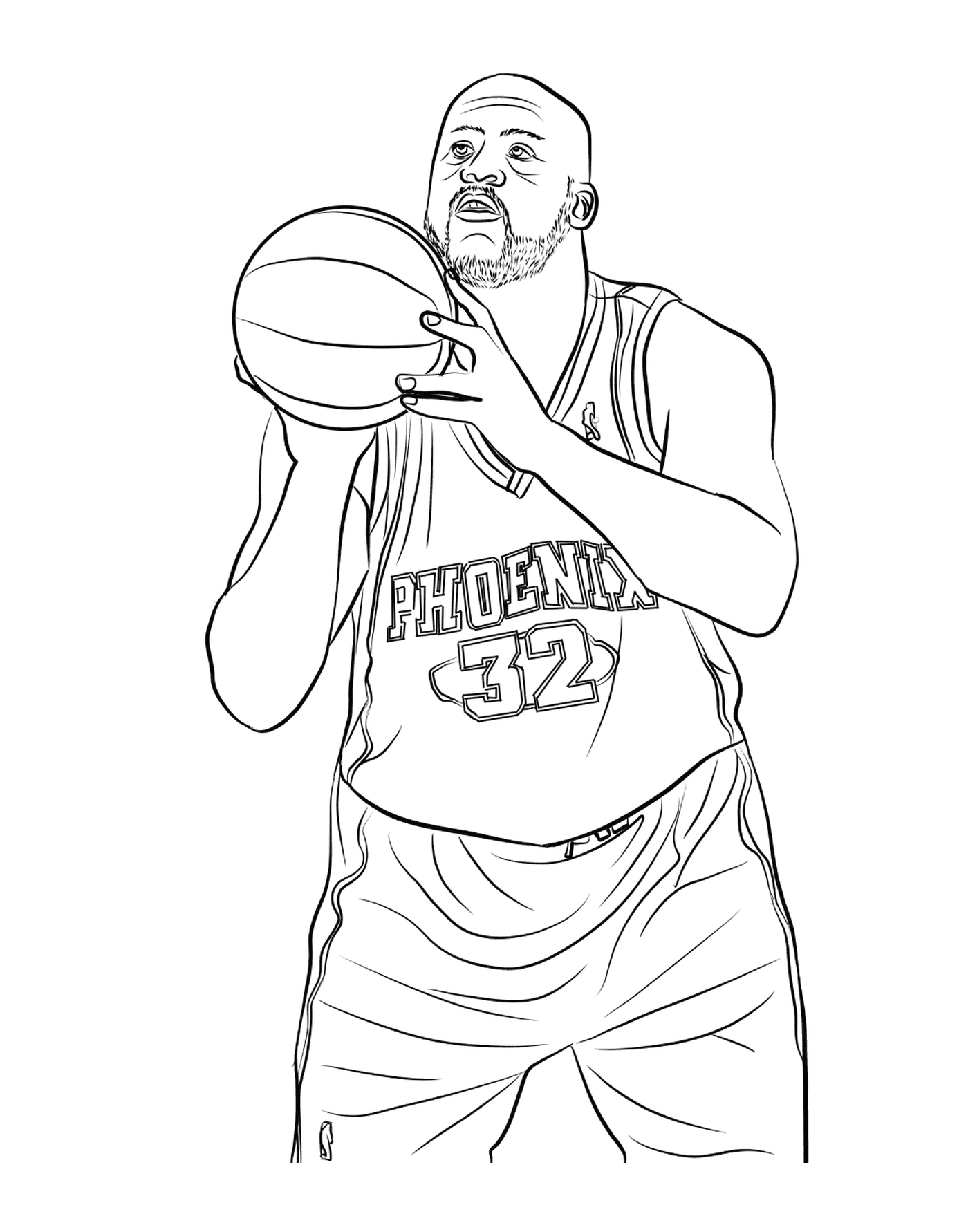   Un homme tenant un ballon de basket dans ses mains 