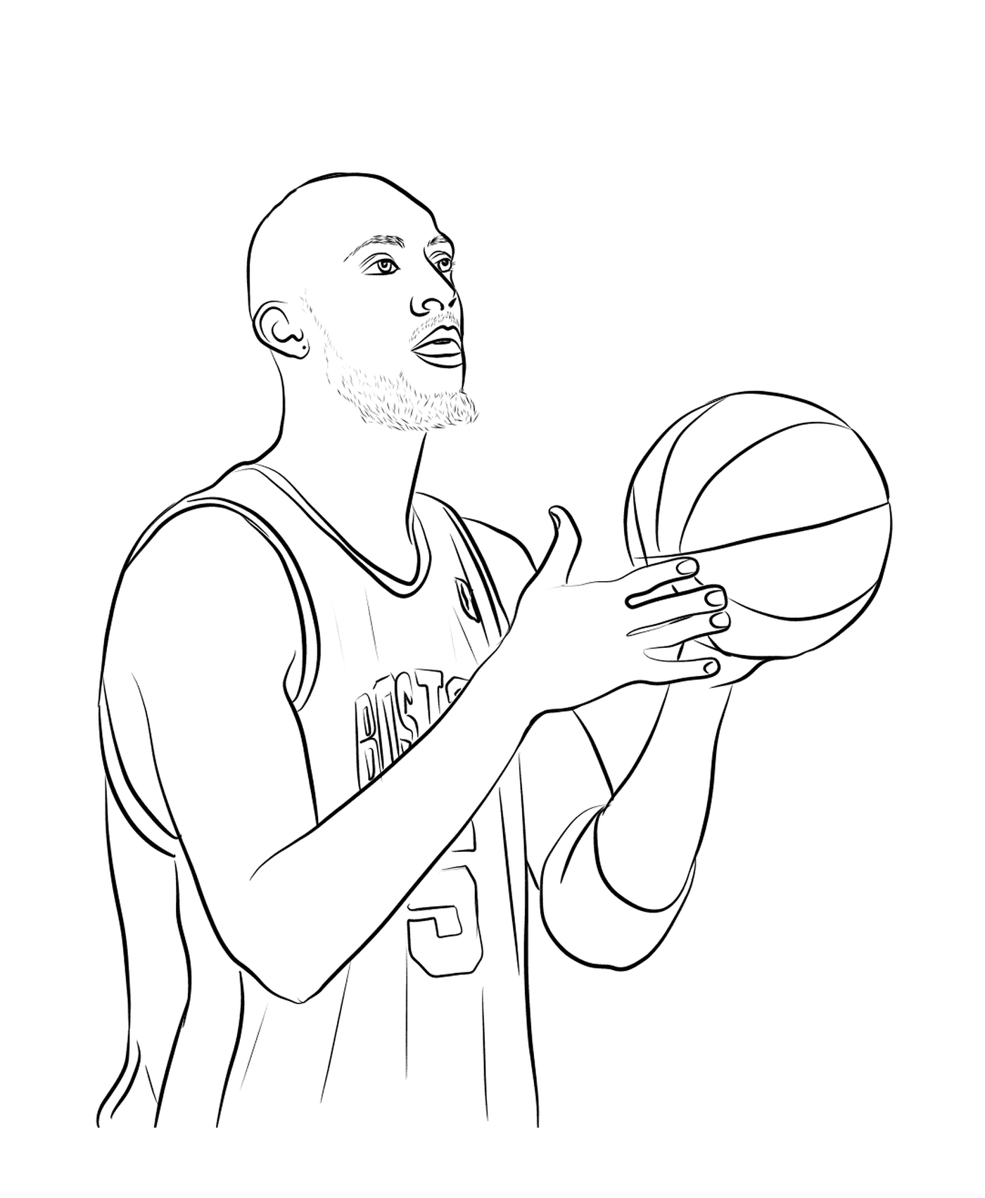   Kevin Garnett tient un ballon de basketball 