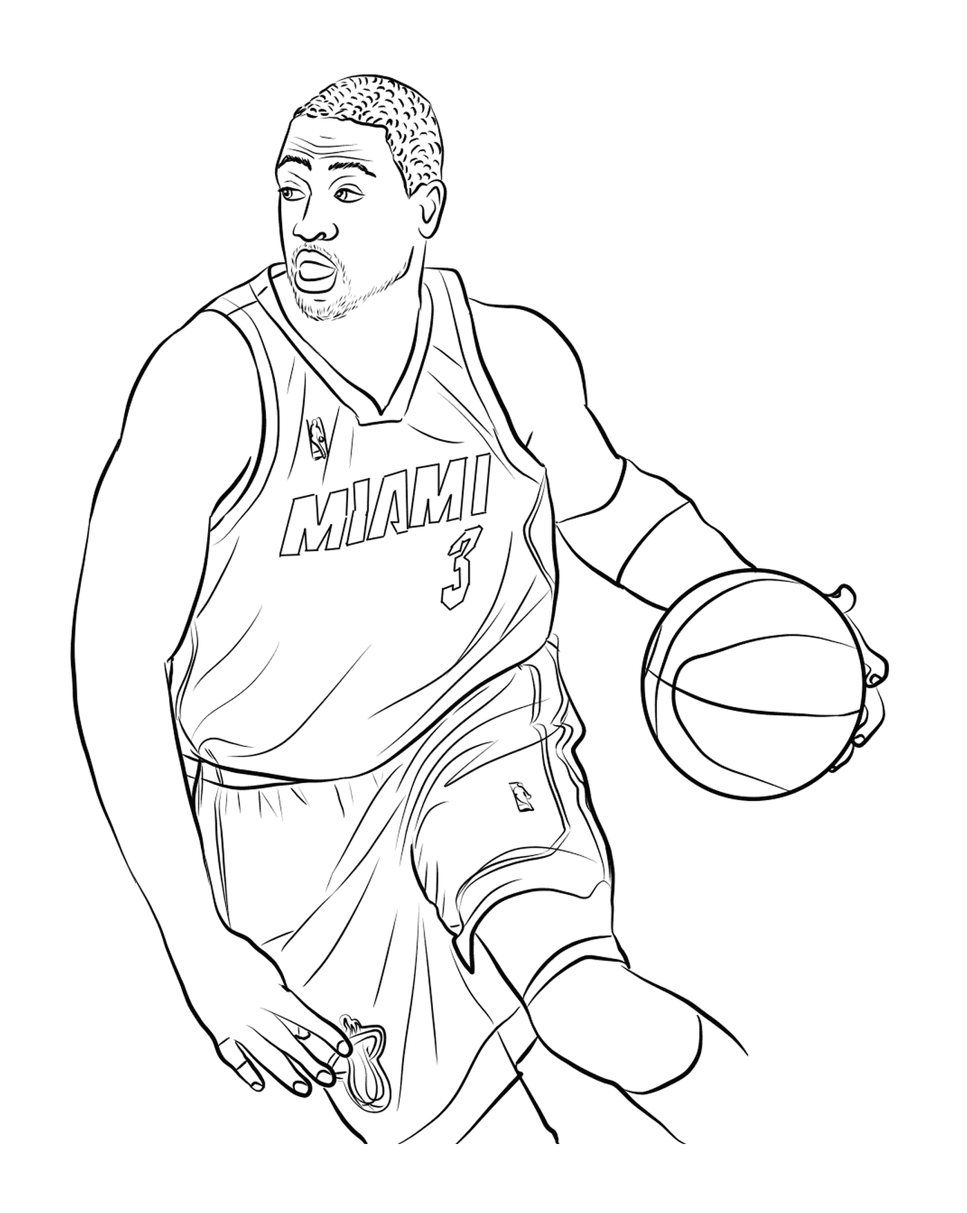   Dwyane Wade tient un ballon de basketball 