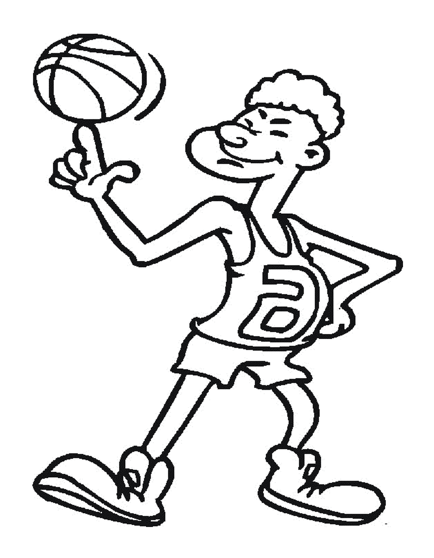   Joueur qui jongle avec un ballon de basket 
