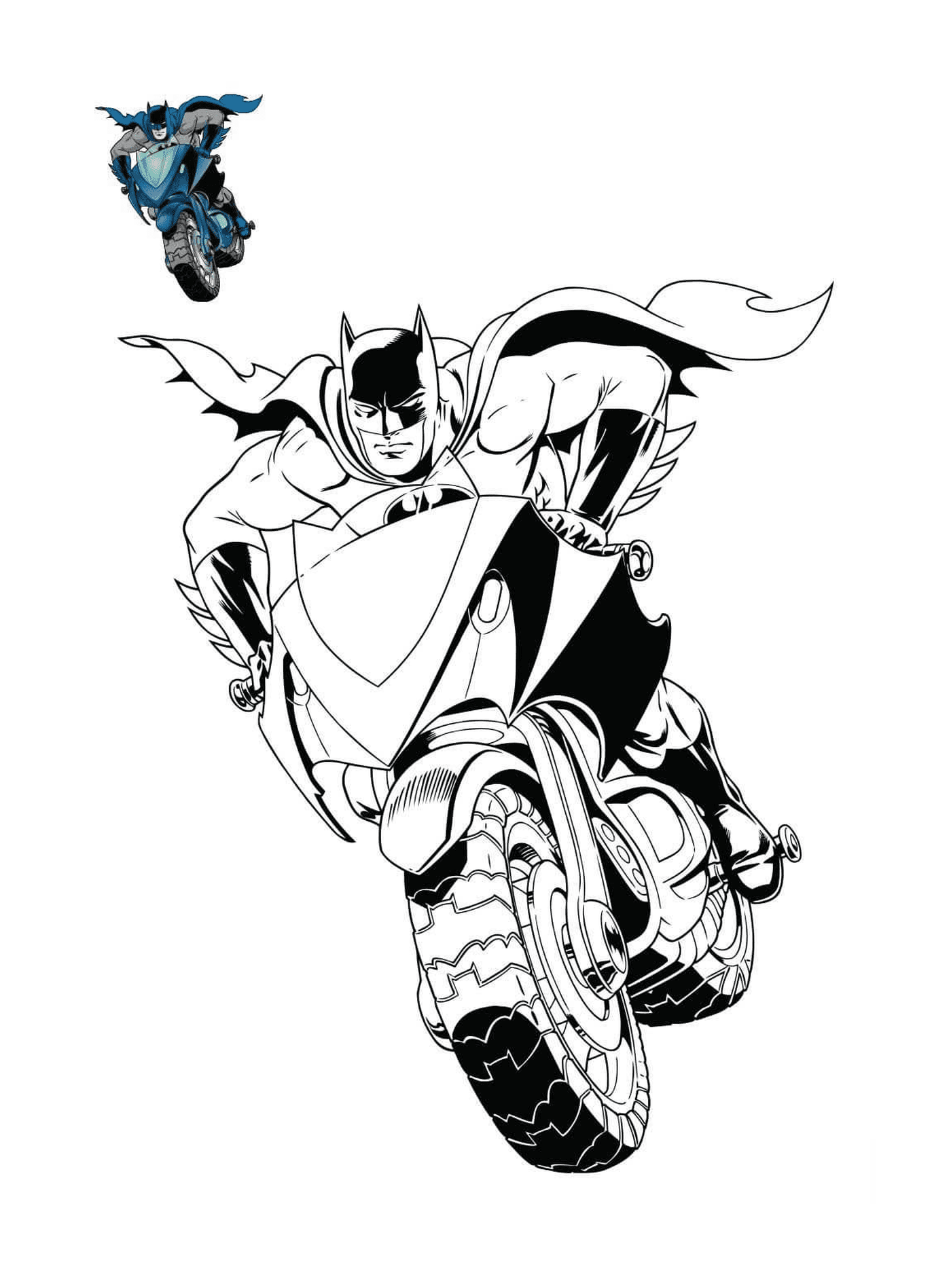   Batman sur une moto de DC Comics 
