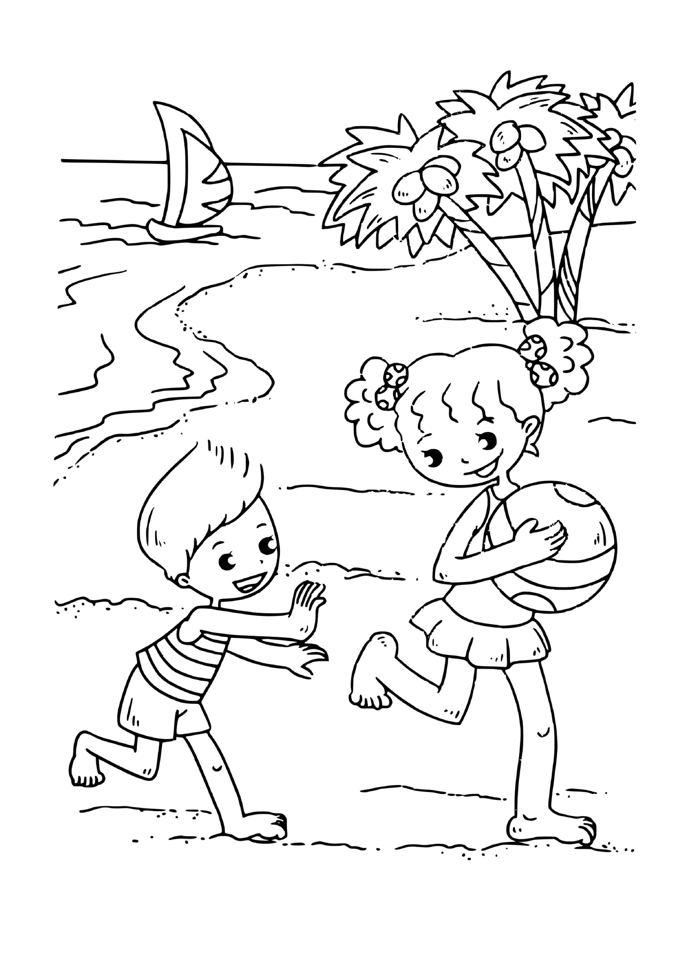   Enfants jouant au frisbee 