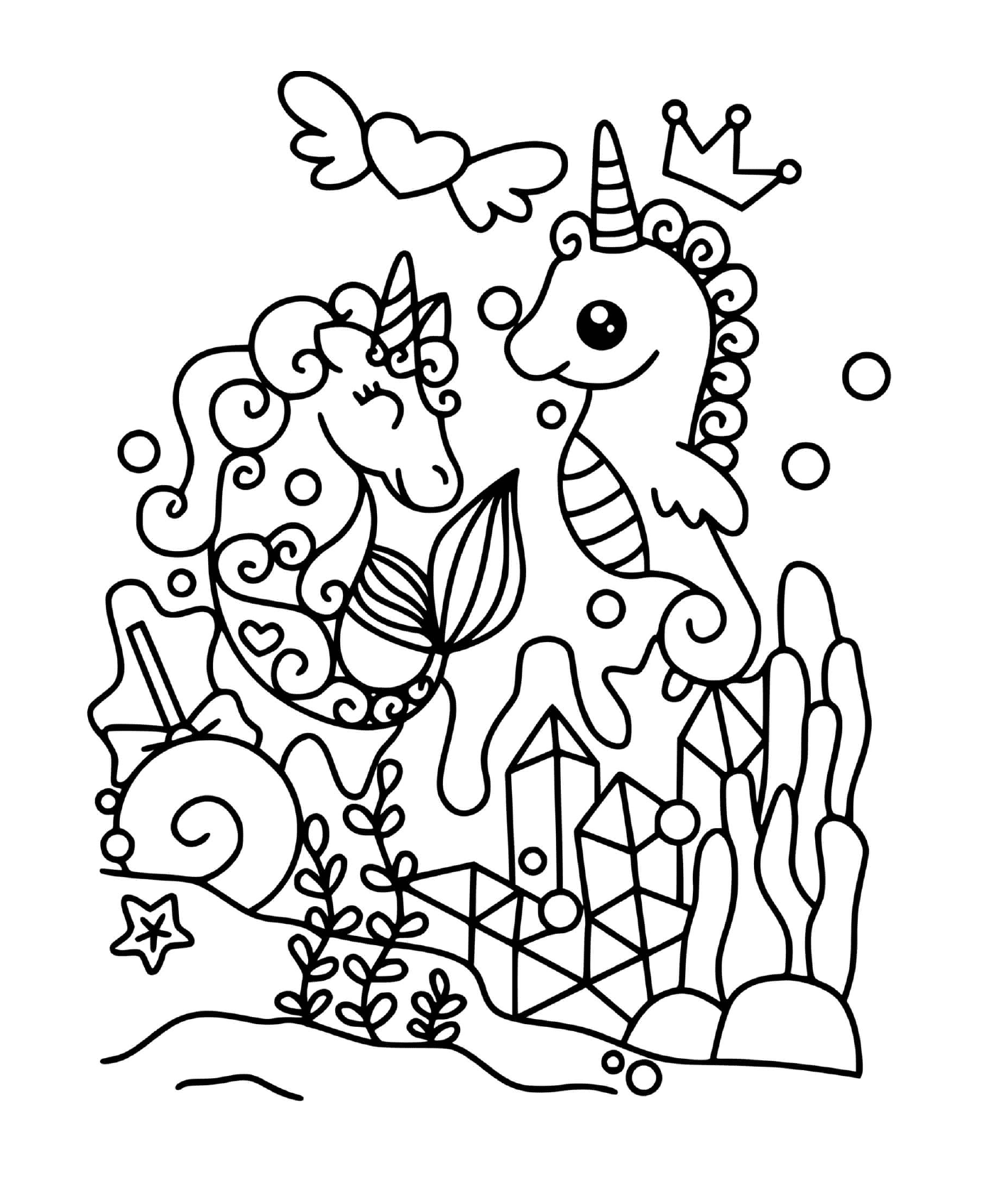   Licorne sous l'eau magique 
