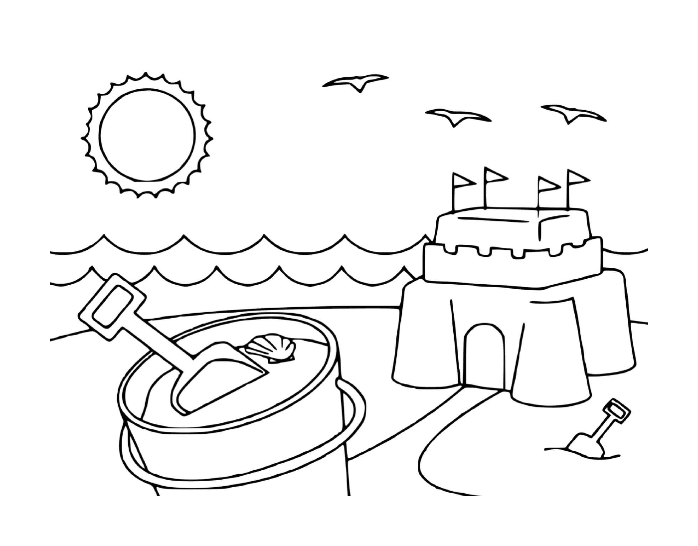   Château de sable sur plage 