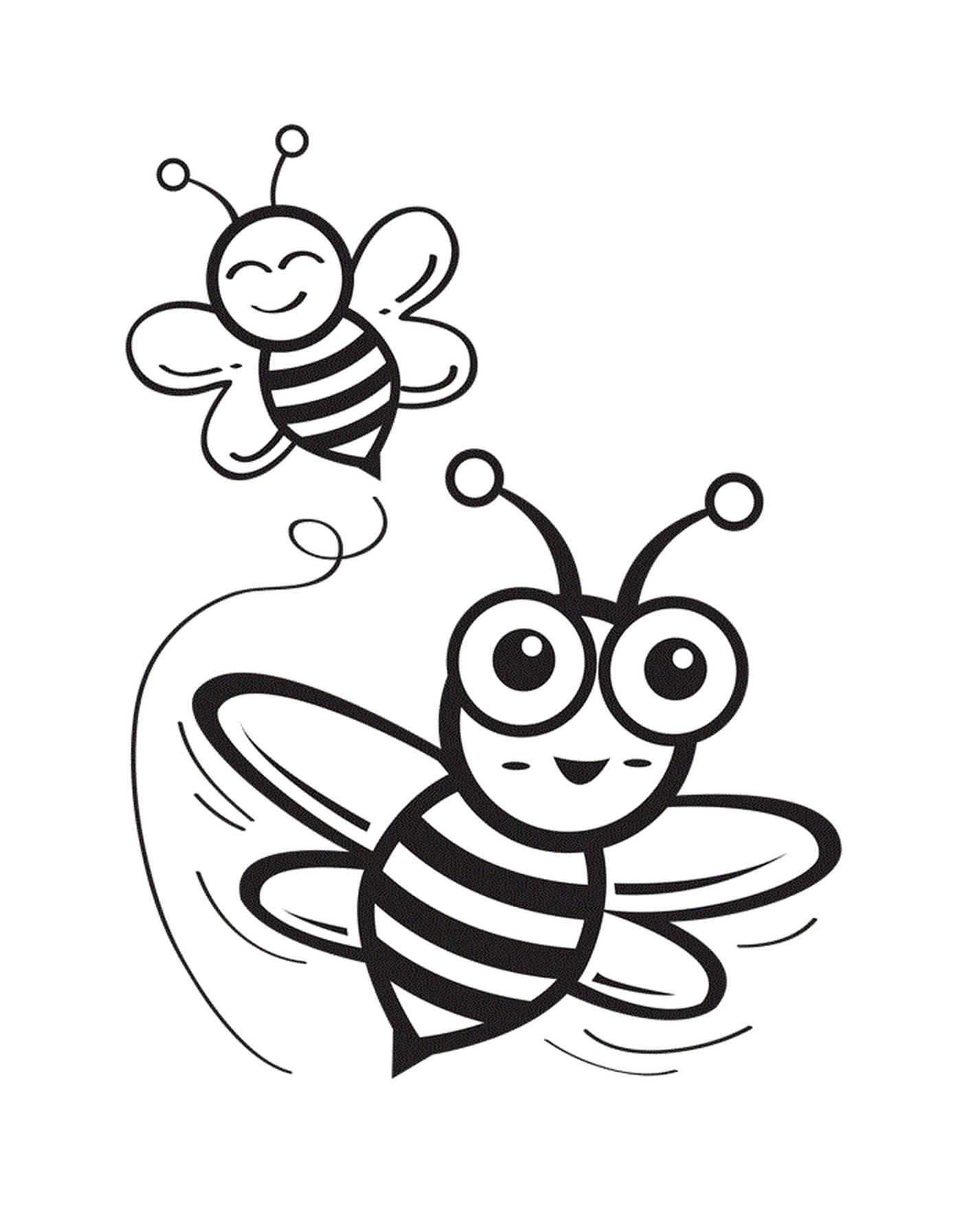   Insectes hyménoptères, abeille et bourdon 