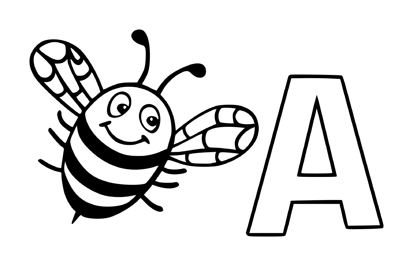   Lettre A avec une abeille 
