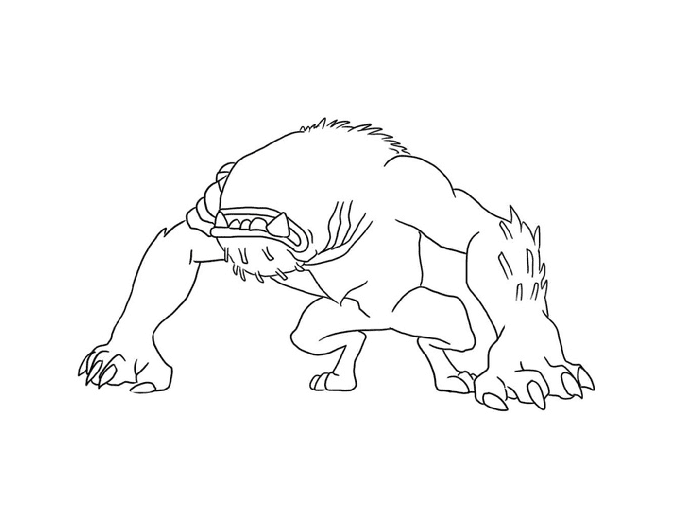   Un loup-garou dans un style de dessin en ligne 
