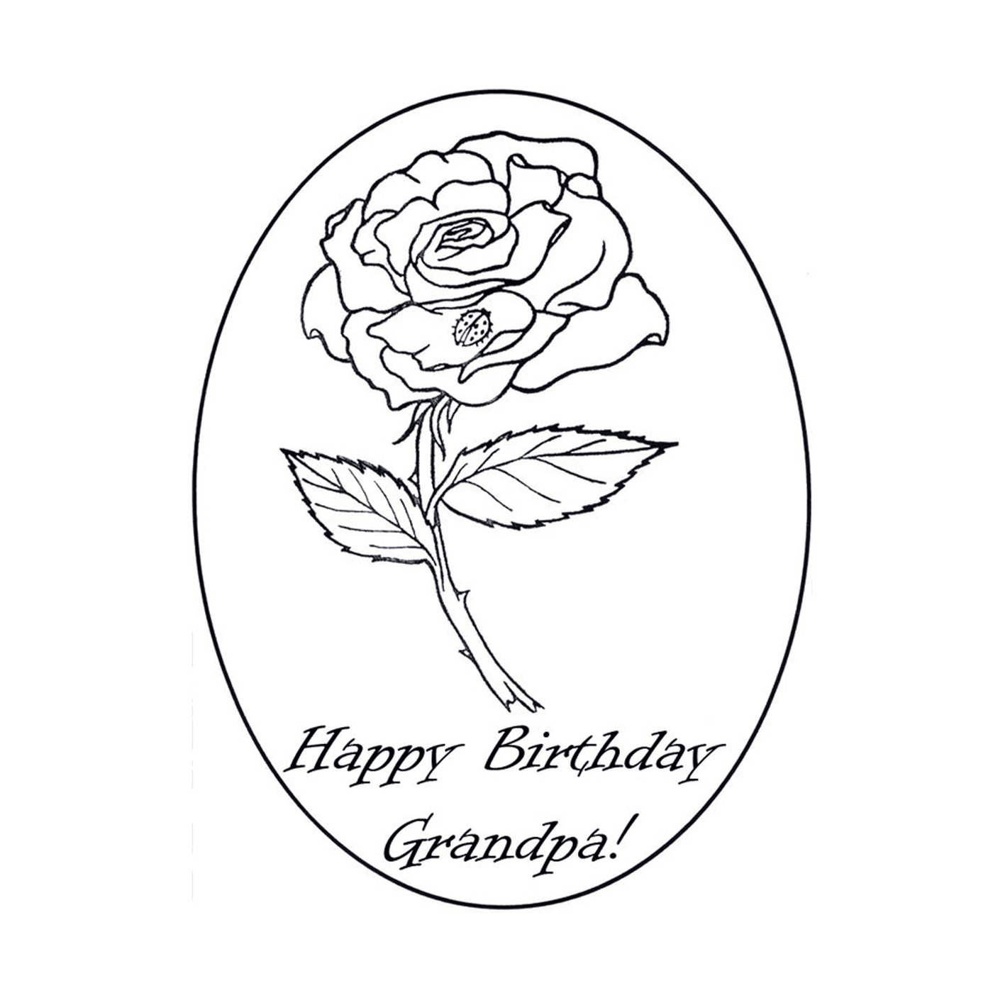   une carte d'anniversaire avec une rose 