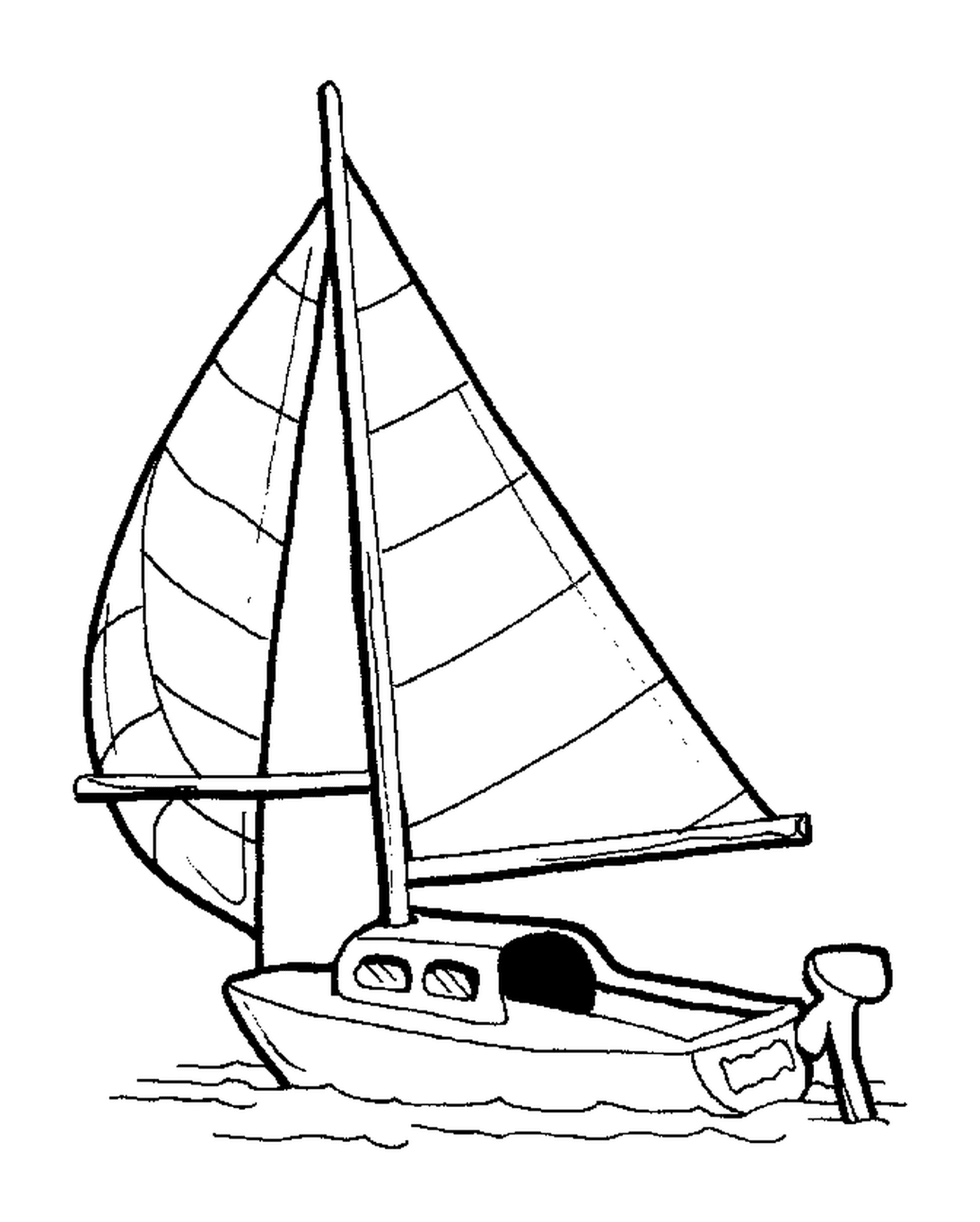   Petit voilier montré dans un dessin 