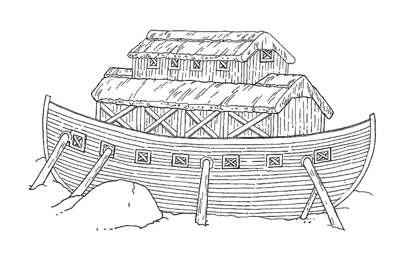   Une ancienne embarcation en bois 