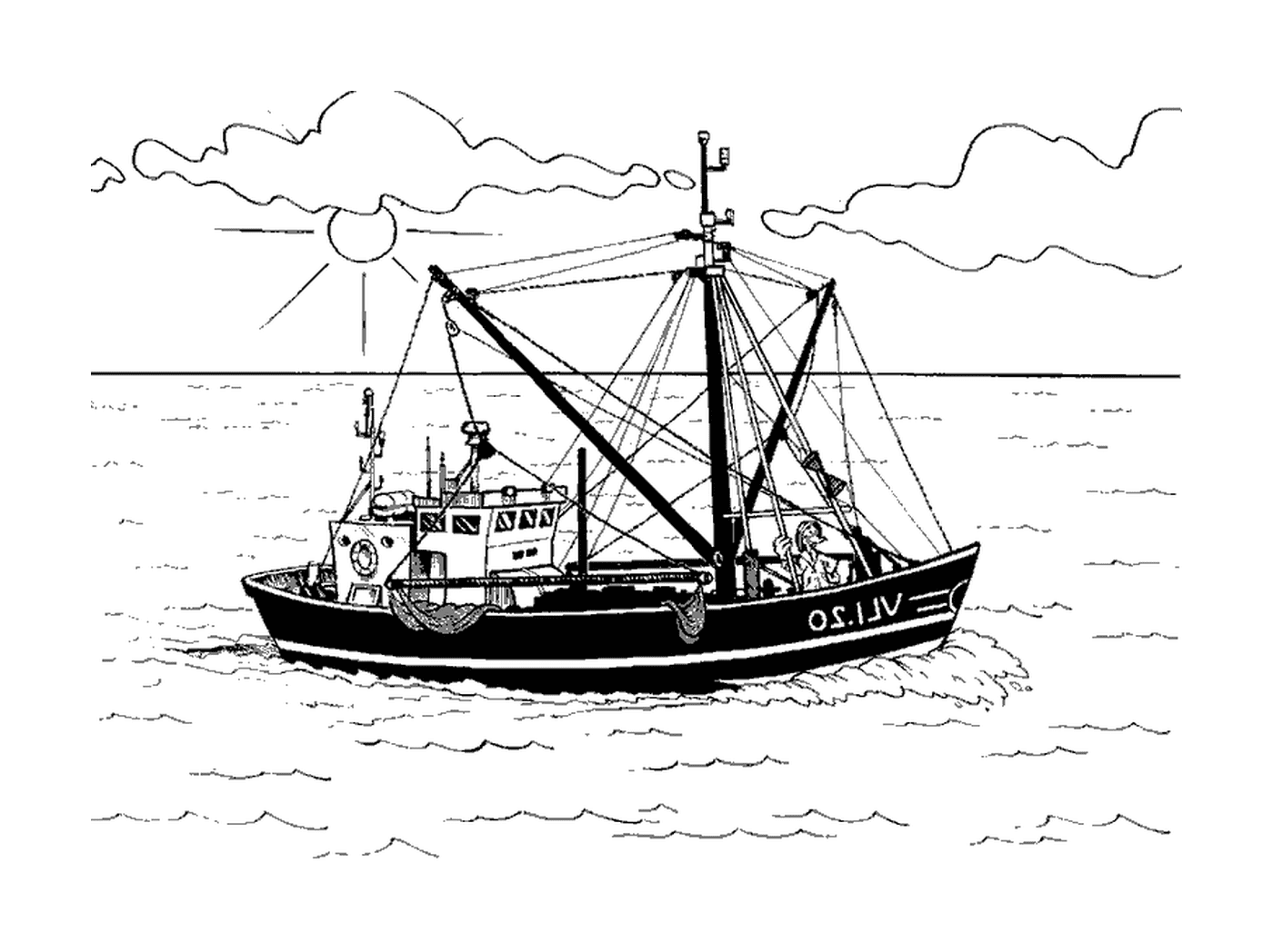   Un chalutier, bateau de pêche 