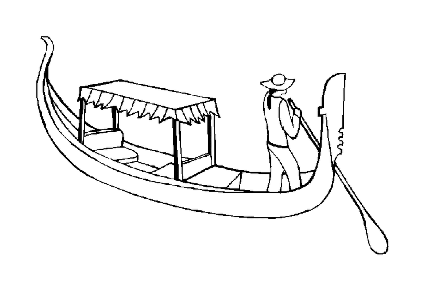   Un gondolier sur une gondole 