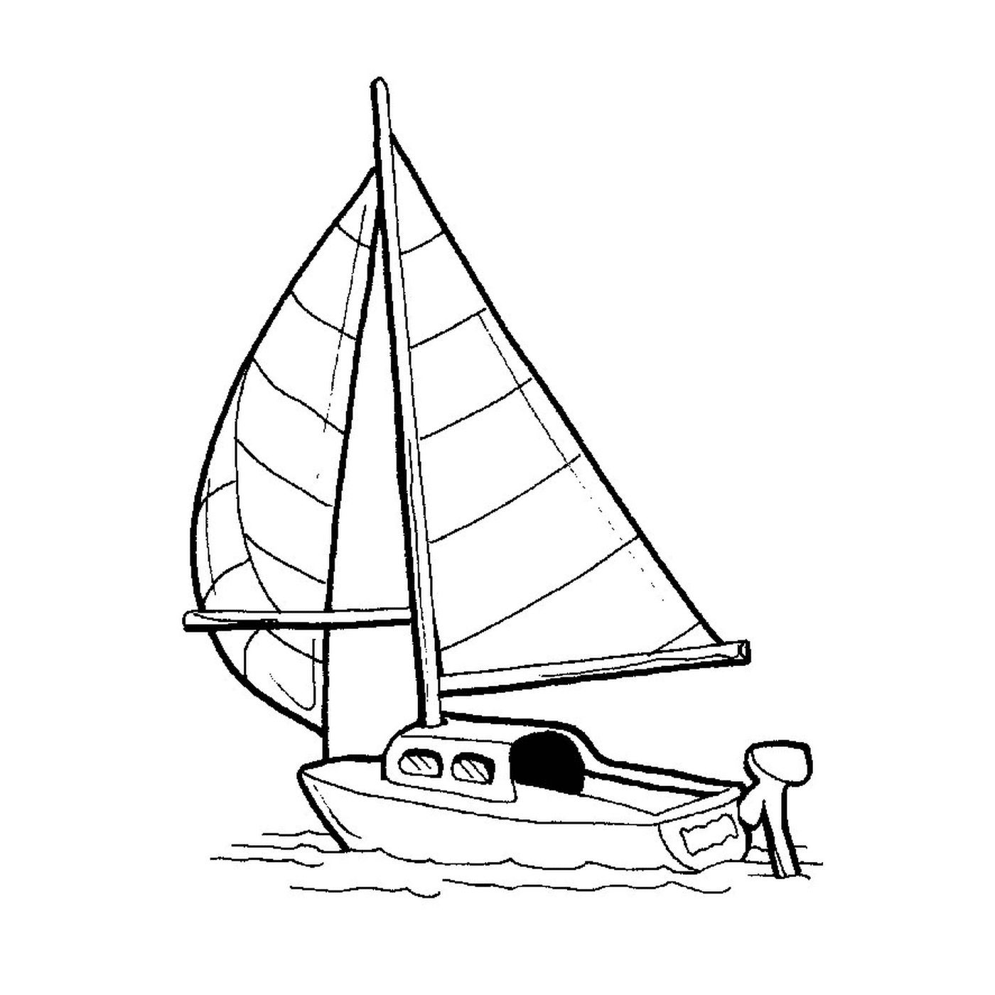   Un voilier est montré dans un dessin 