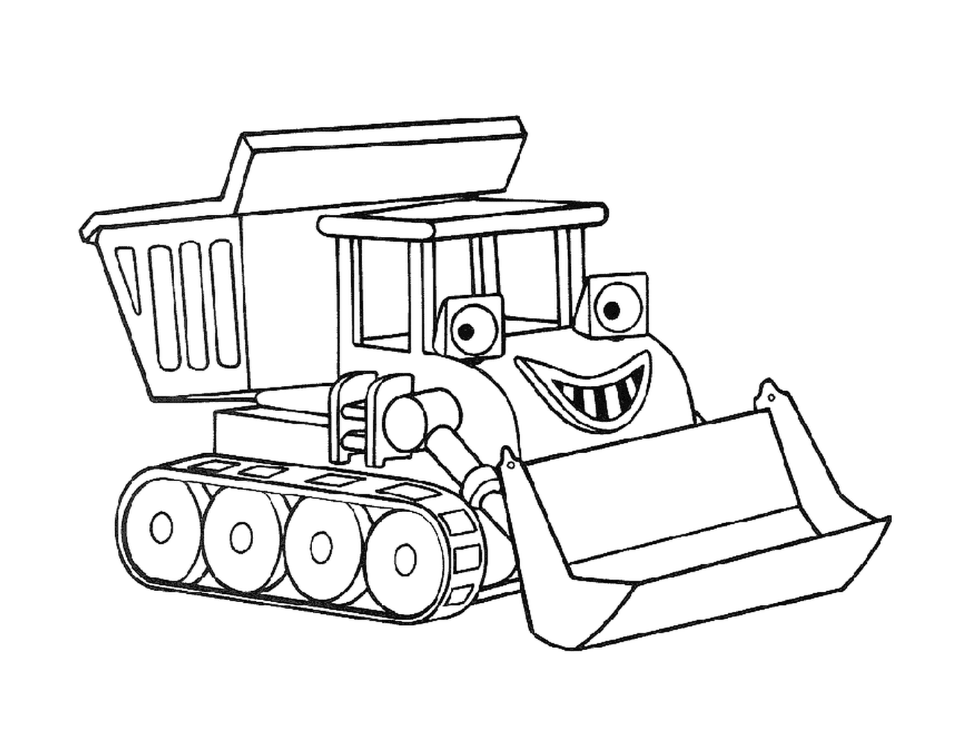   Un bulldozer de dessin animé 