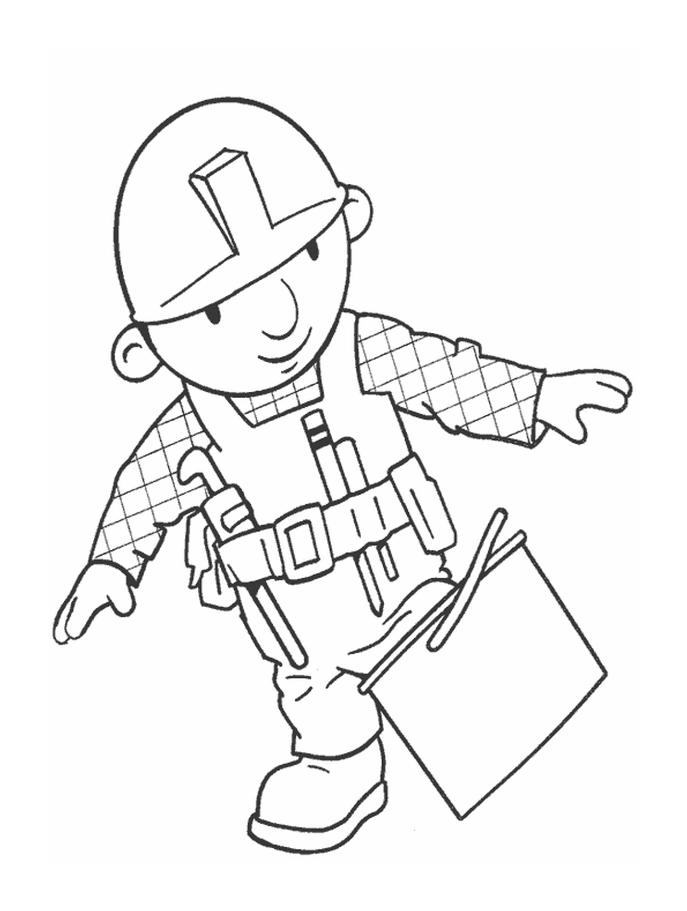   Un homme portant un casque de chantier 