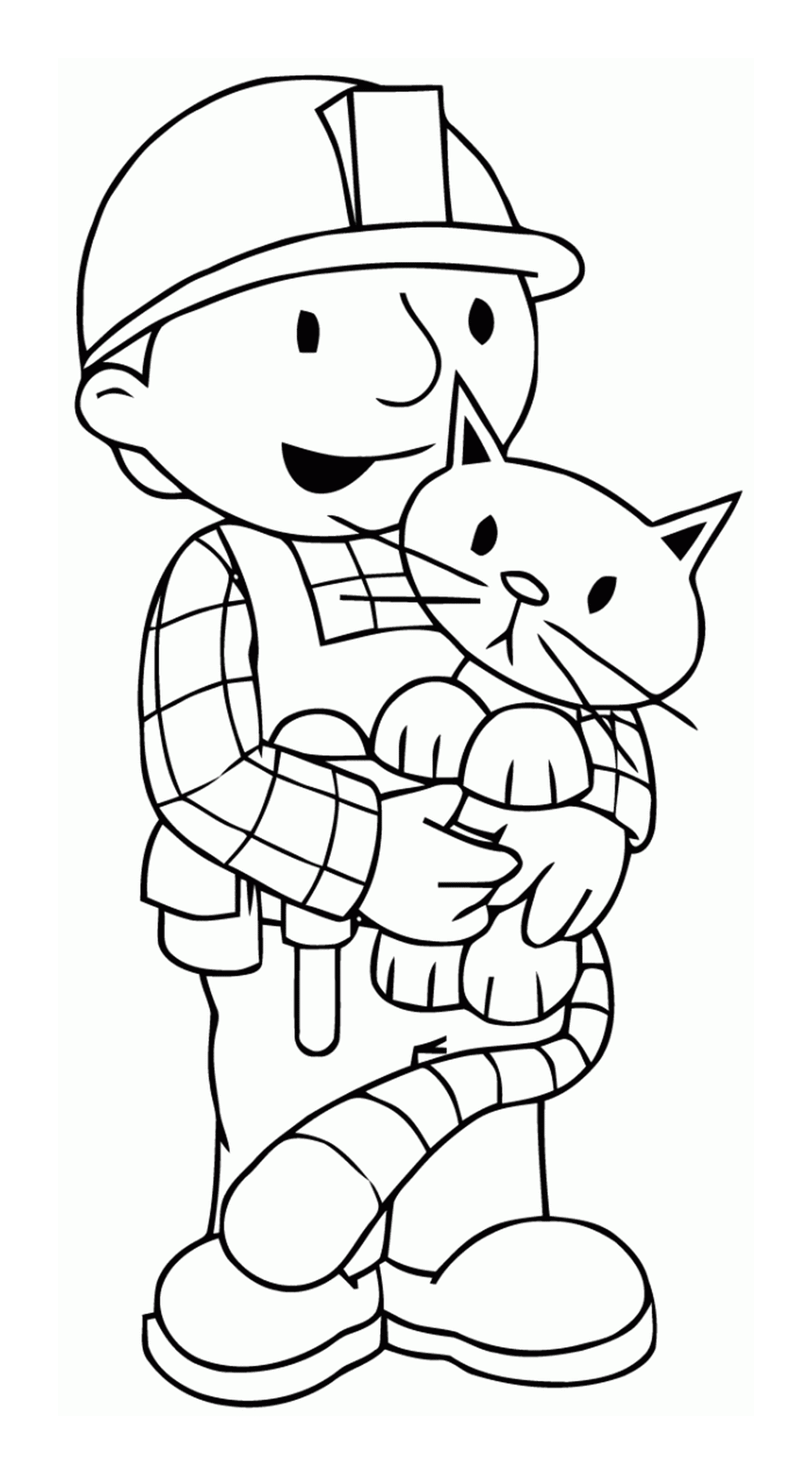   Une personne tenant un chat 