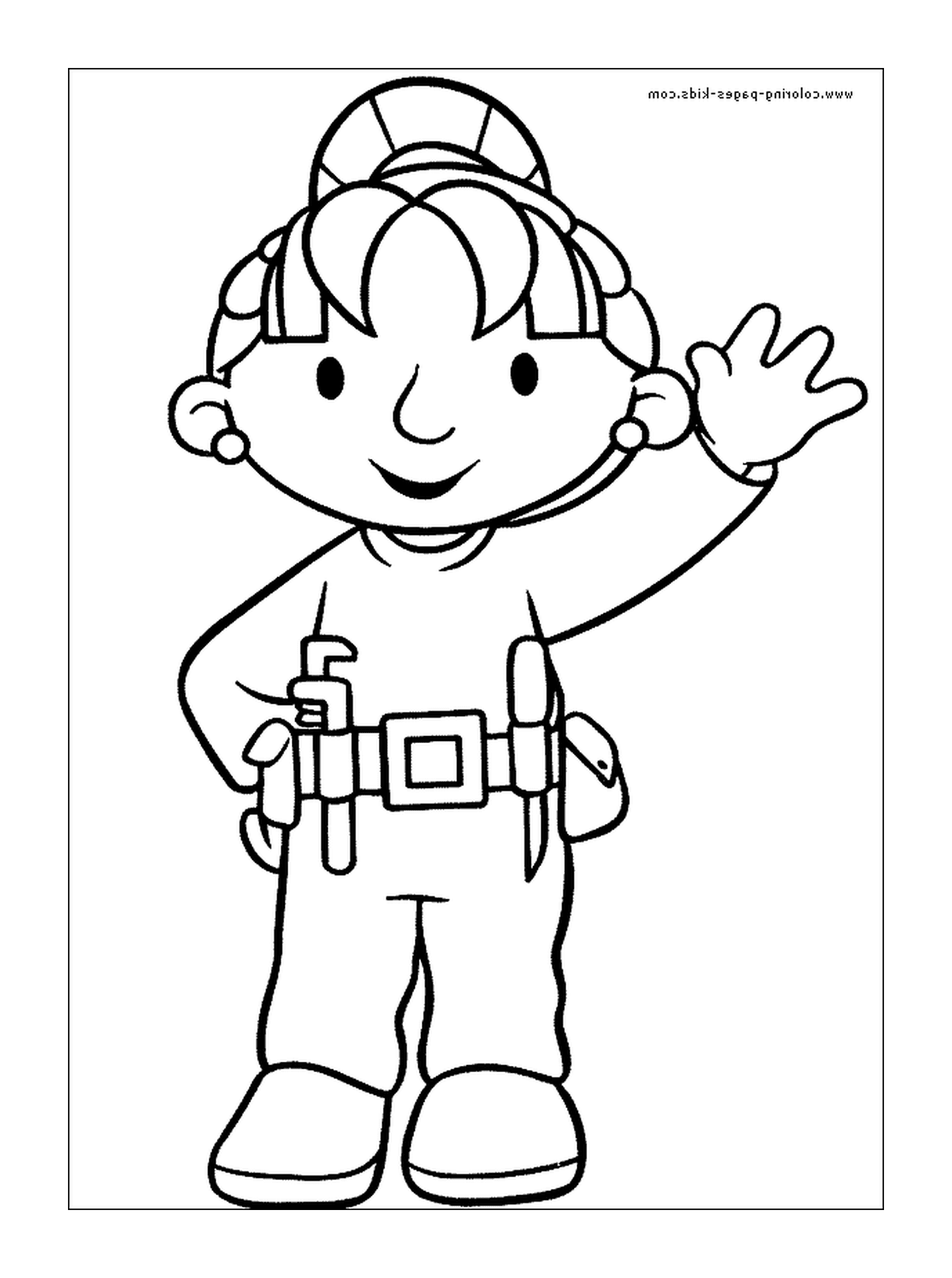   Un garçon avec une ceinture d'outils 