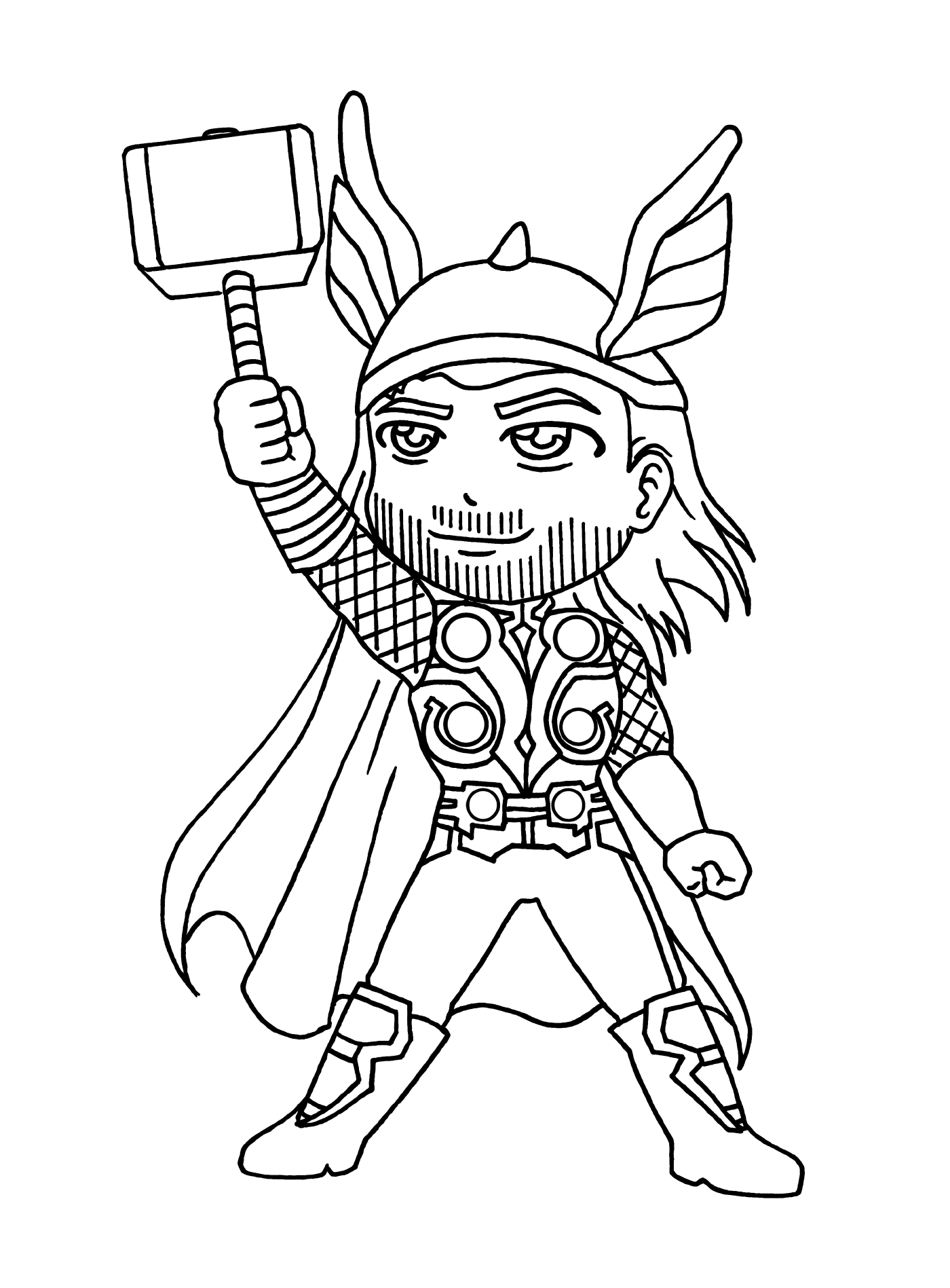   Garçon super-héros en costume de Thor 