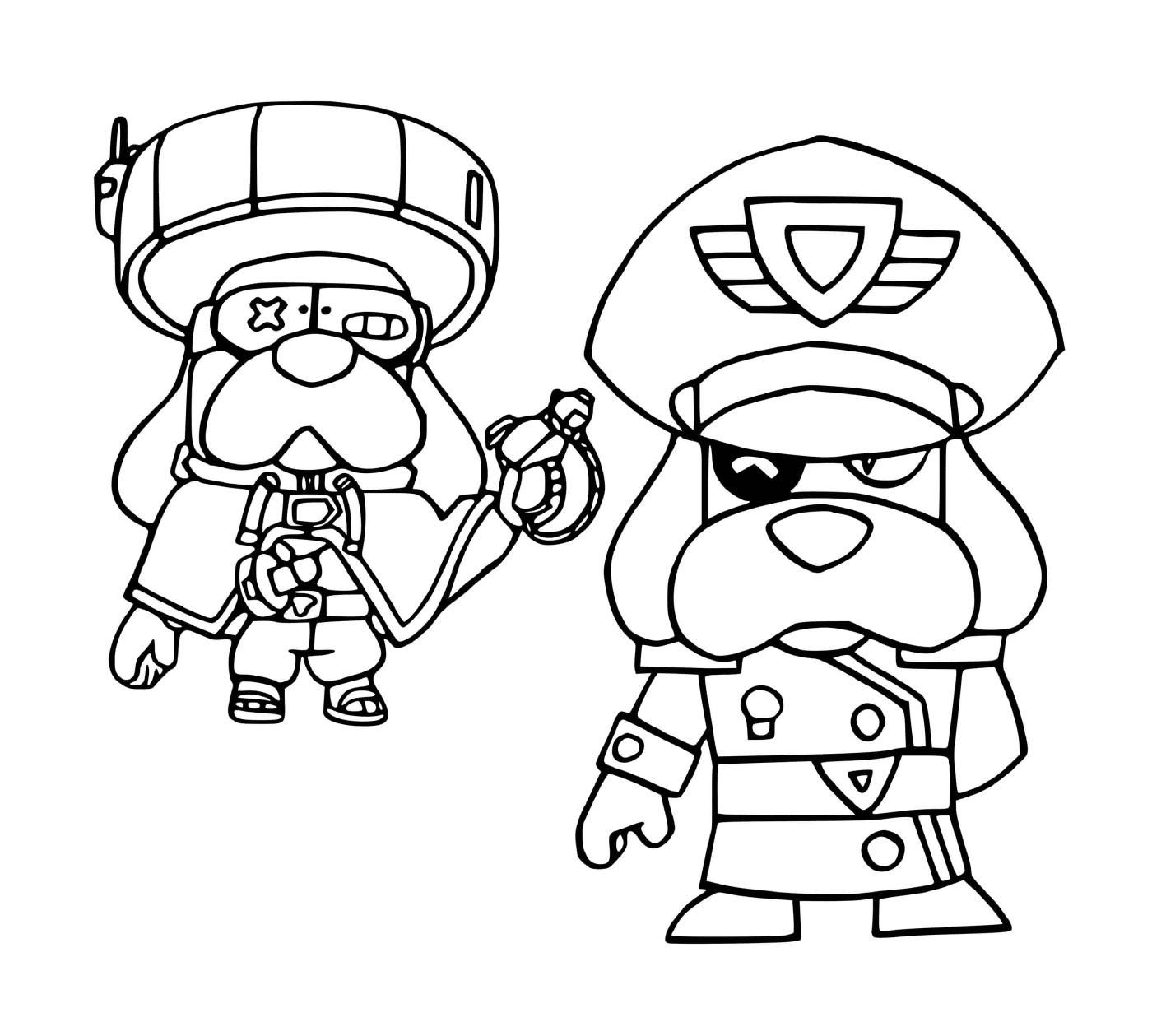   Deux personnages animés prêts à combattre ! 