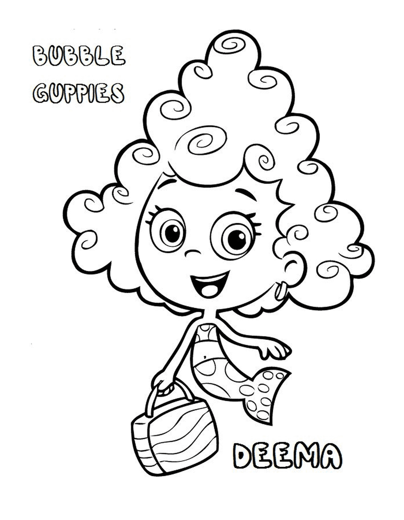   Deema des Bubble Guppies, une fille aux cheveux bouclés 