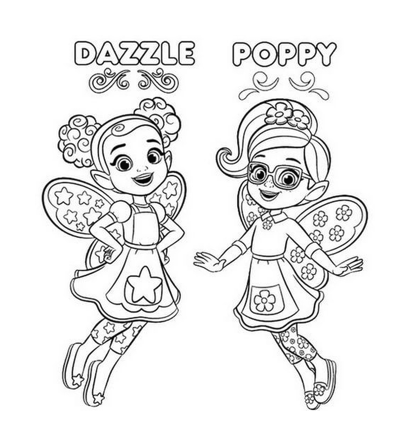   Les petites filles Dazzle et Poppy du Butterbean Café 