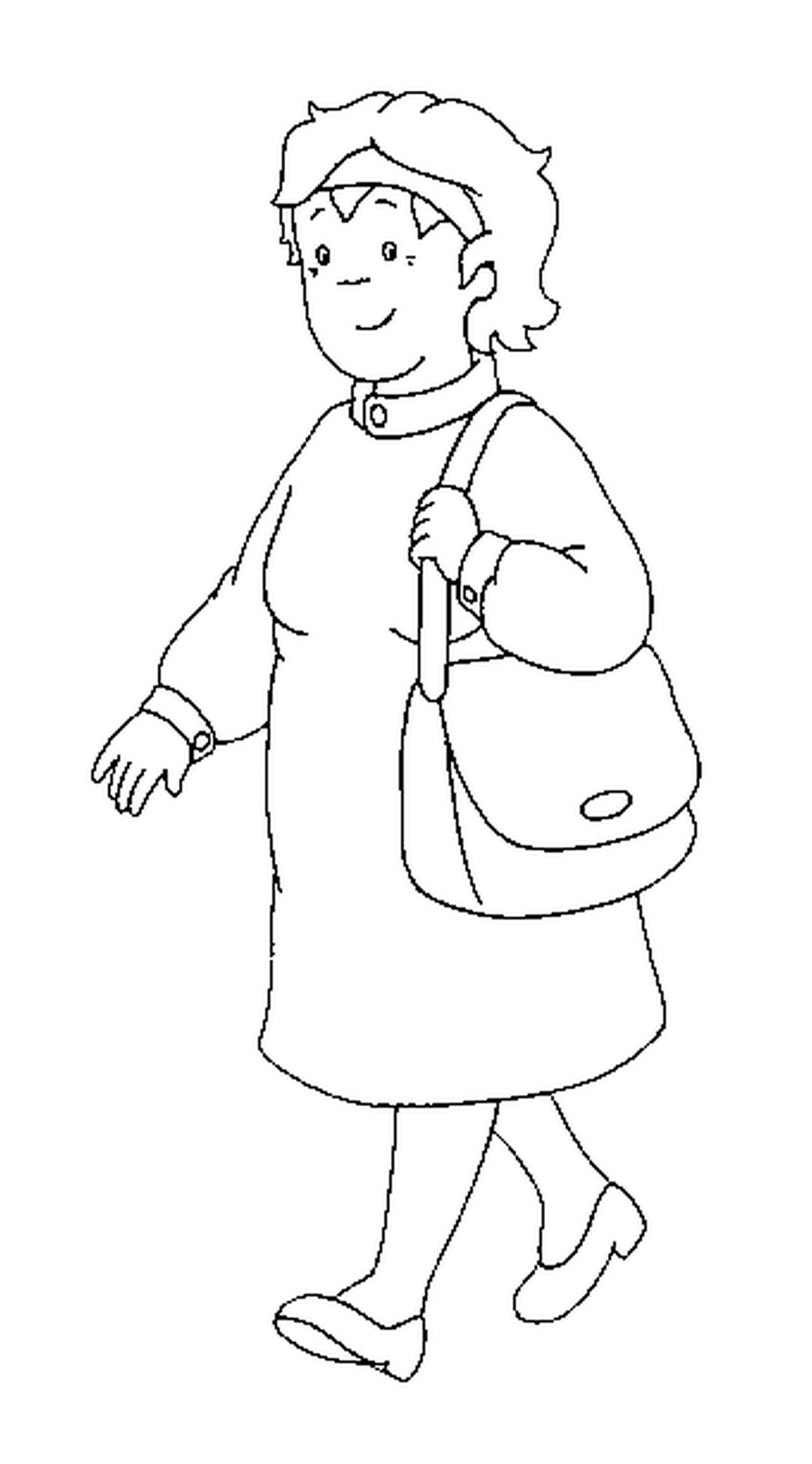   Grand-mère de Caillou avec un sac à main 