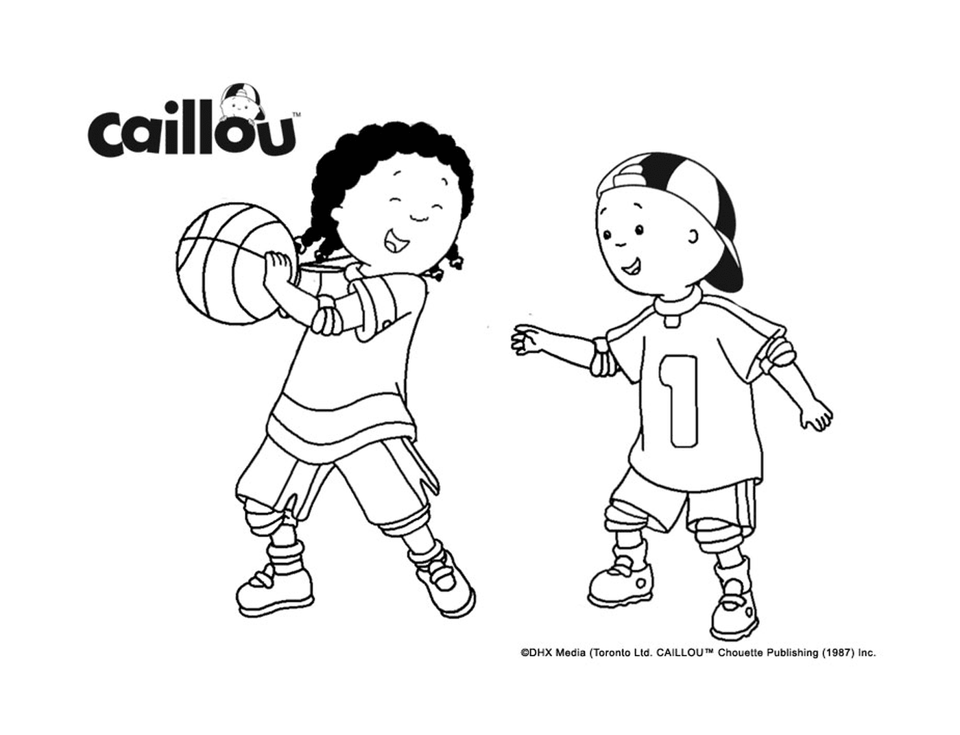   Partie de basket avec Caillou et Clémentine 