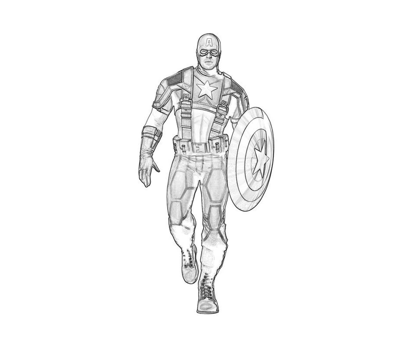   Un homme en costume de Captain America 