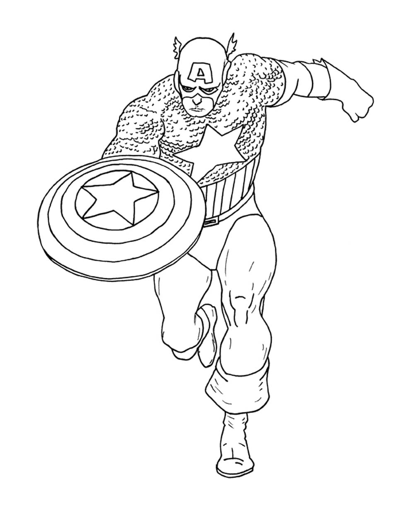   Image d'un héros, Captain America colorié 