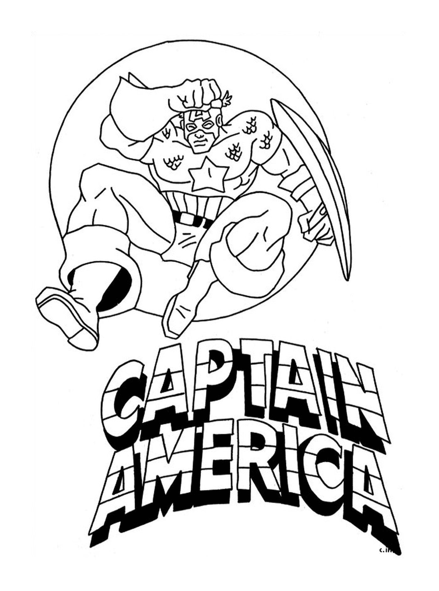   Captain America avec un logo, image d'un Captain America 