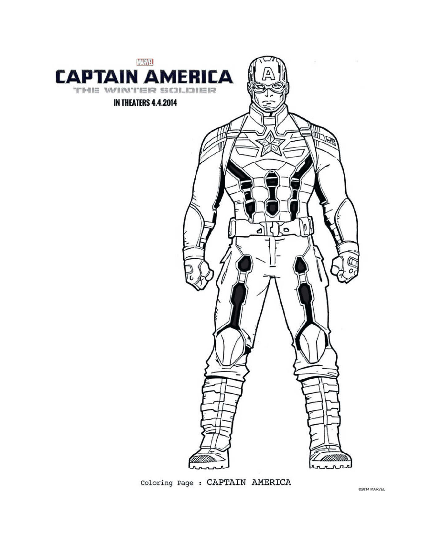   Coloriage Captain America 67, image d'un homme en uniforme 