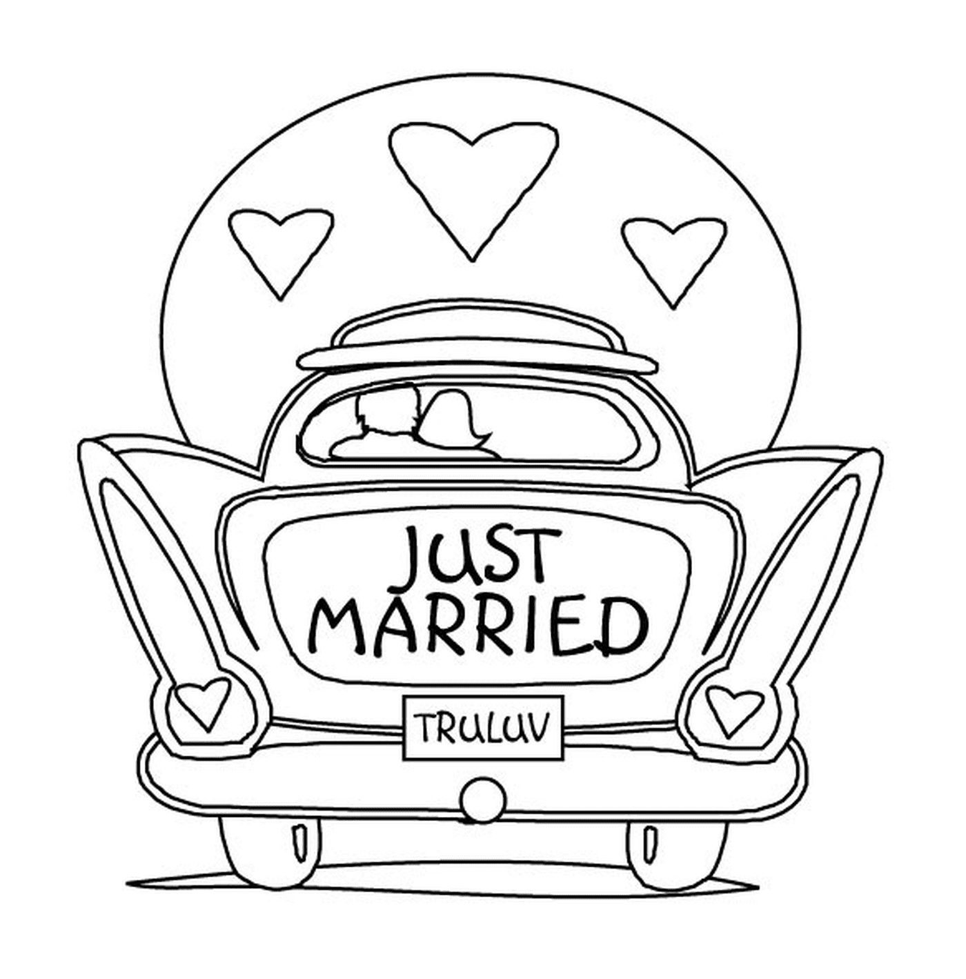   Voiture mariage, Just Married 