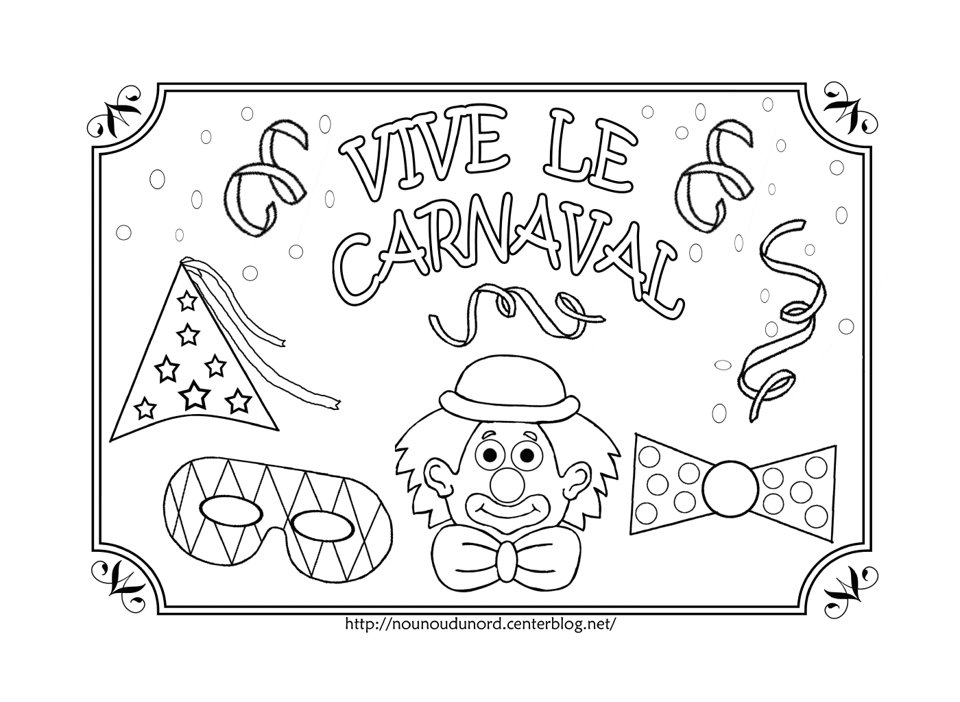   Vive le carnaval, coloriage de la fête du carnaval 