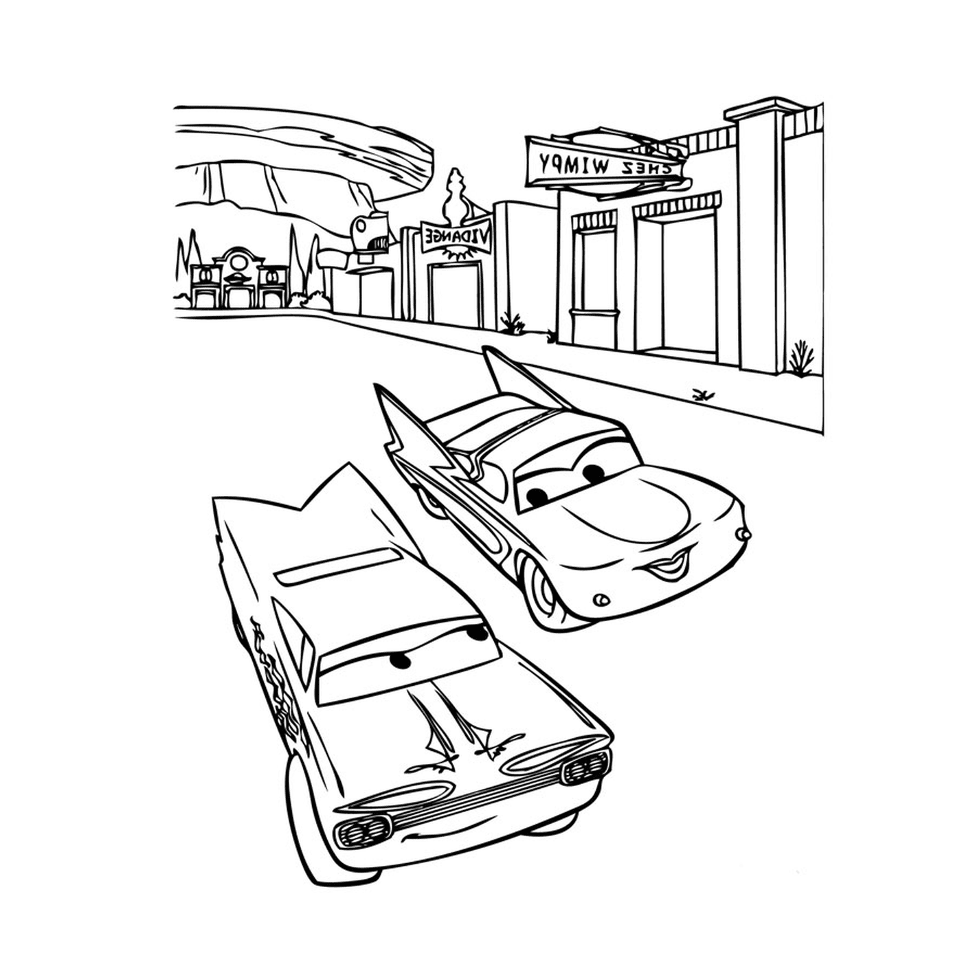   Des voitures sur une rue 