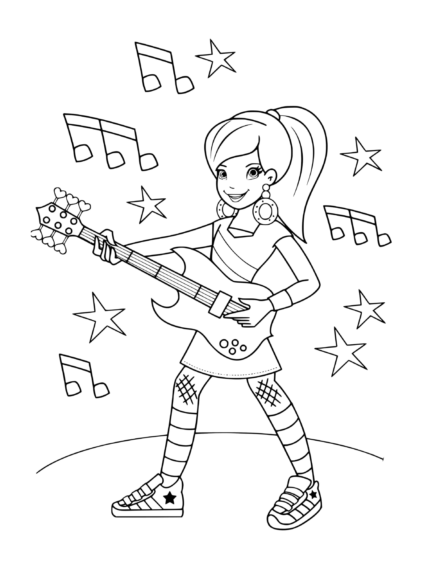   Une fille jouant de la guitare 