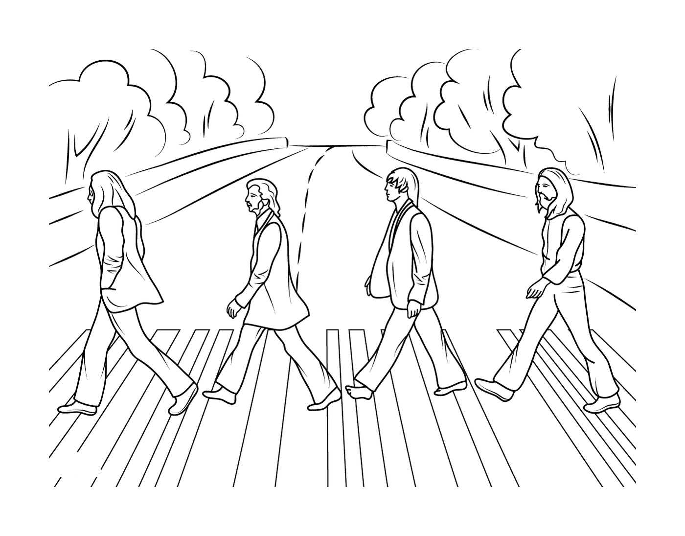   Un groupe de personnes traversant une rue 