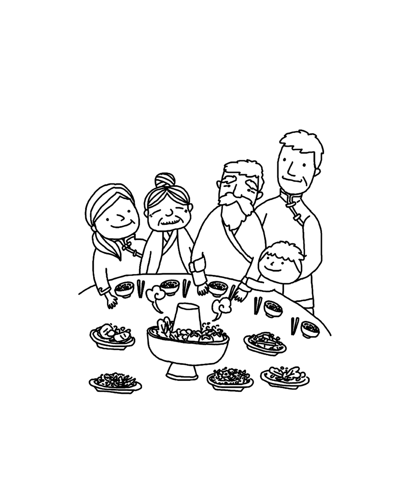  Repas en famille pour le nouvel an chinois 
