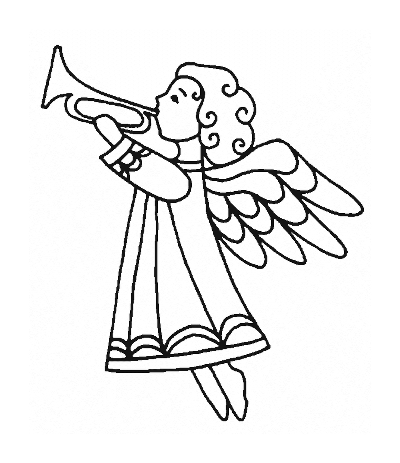   Un ange jouant de la trompette 