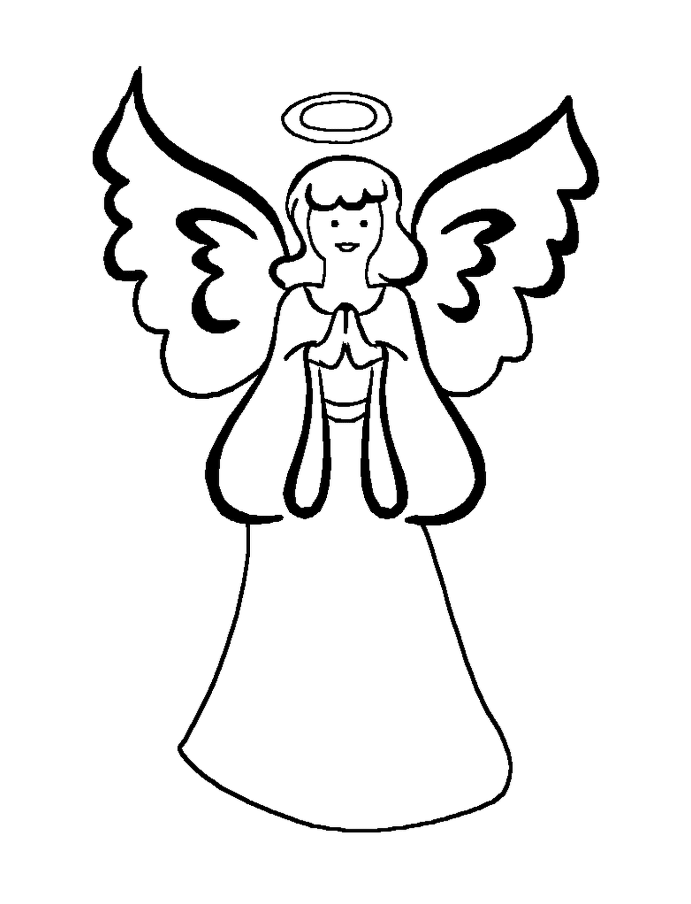   Un ange avec les ailes déployées 