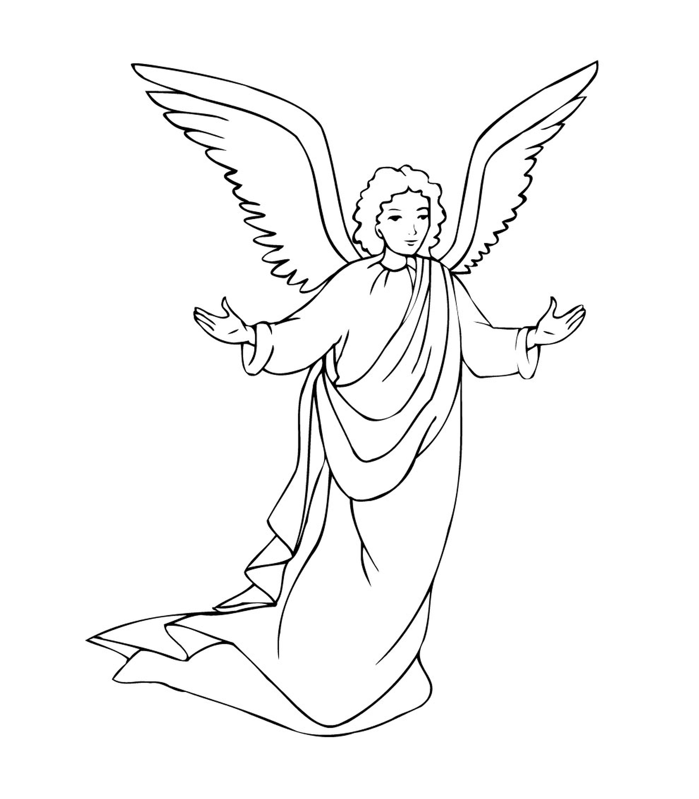   L'archange Gabriel avec les ailes déployées 