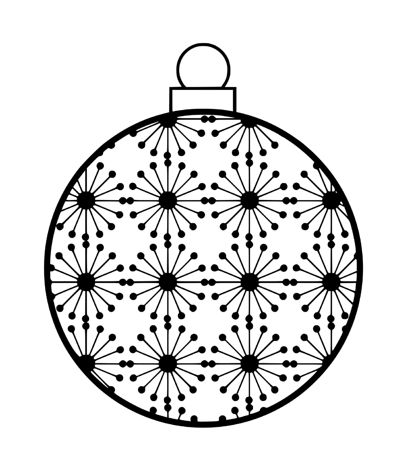   Une boule de Noël avec des motifs scientifiques d'atomes 